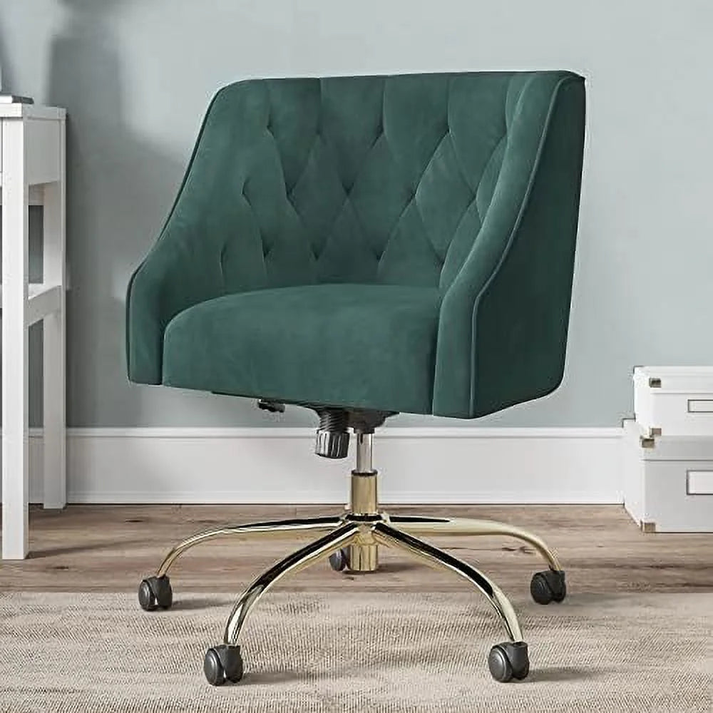 Pink Velvet Upholstered Office Chair Y92640