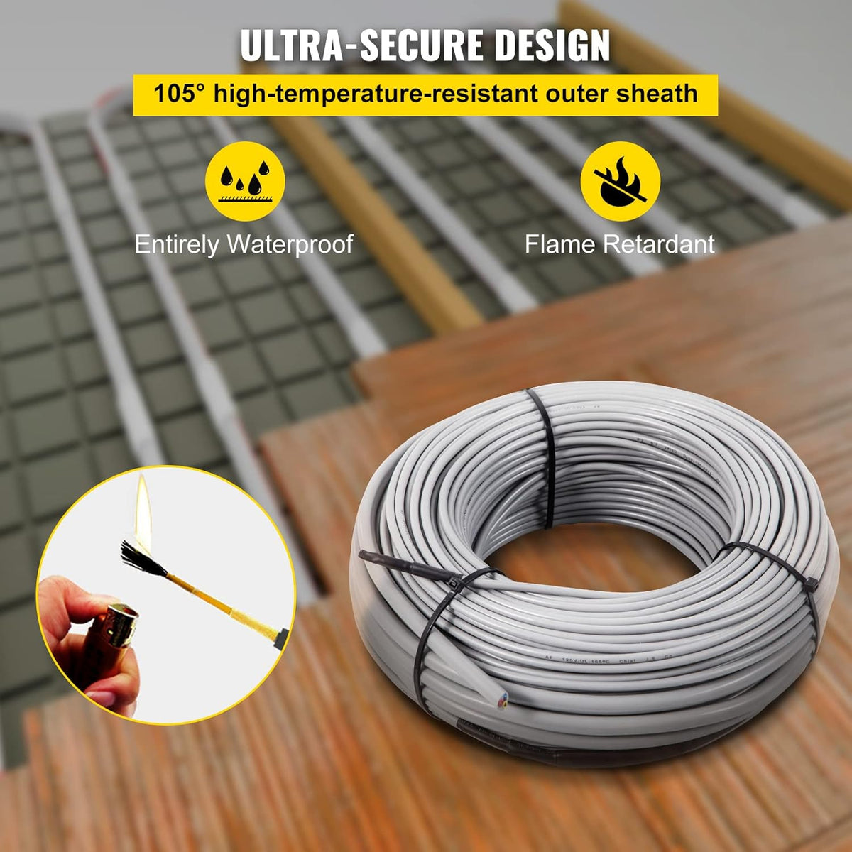 103 Square Feet Waterproof Insulated Floor Heating Cable R873719