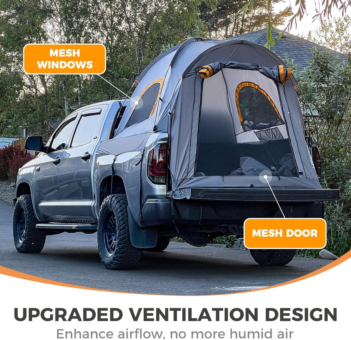 Truck Bed Tent 5.0ft-6.8ft Waterproof Double Layer 2 Person Tent C78668