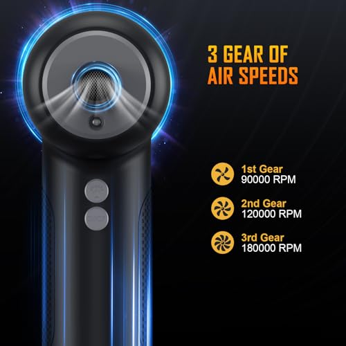 120000RPM 3 Speeds Cordless Electric Air Duster 7600mAh A8760