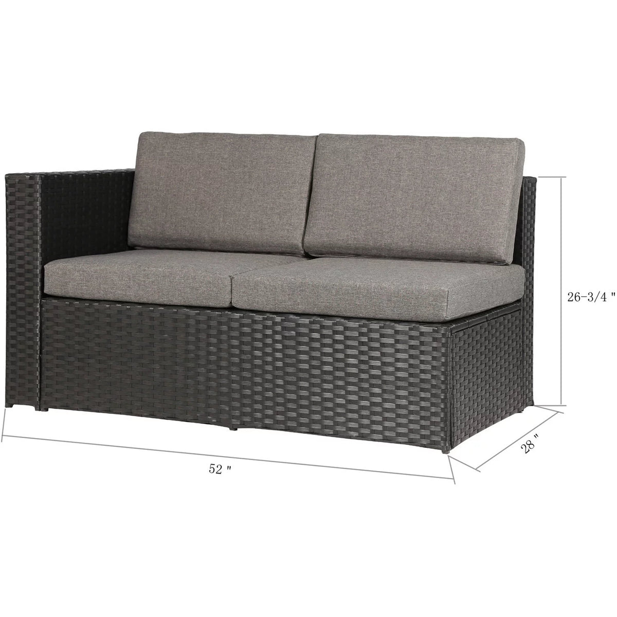All Weather Wicker 4 Piece Corner Sofa Conversation Set J128892