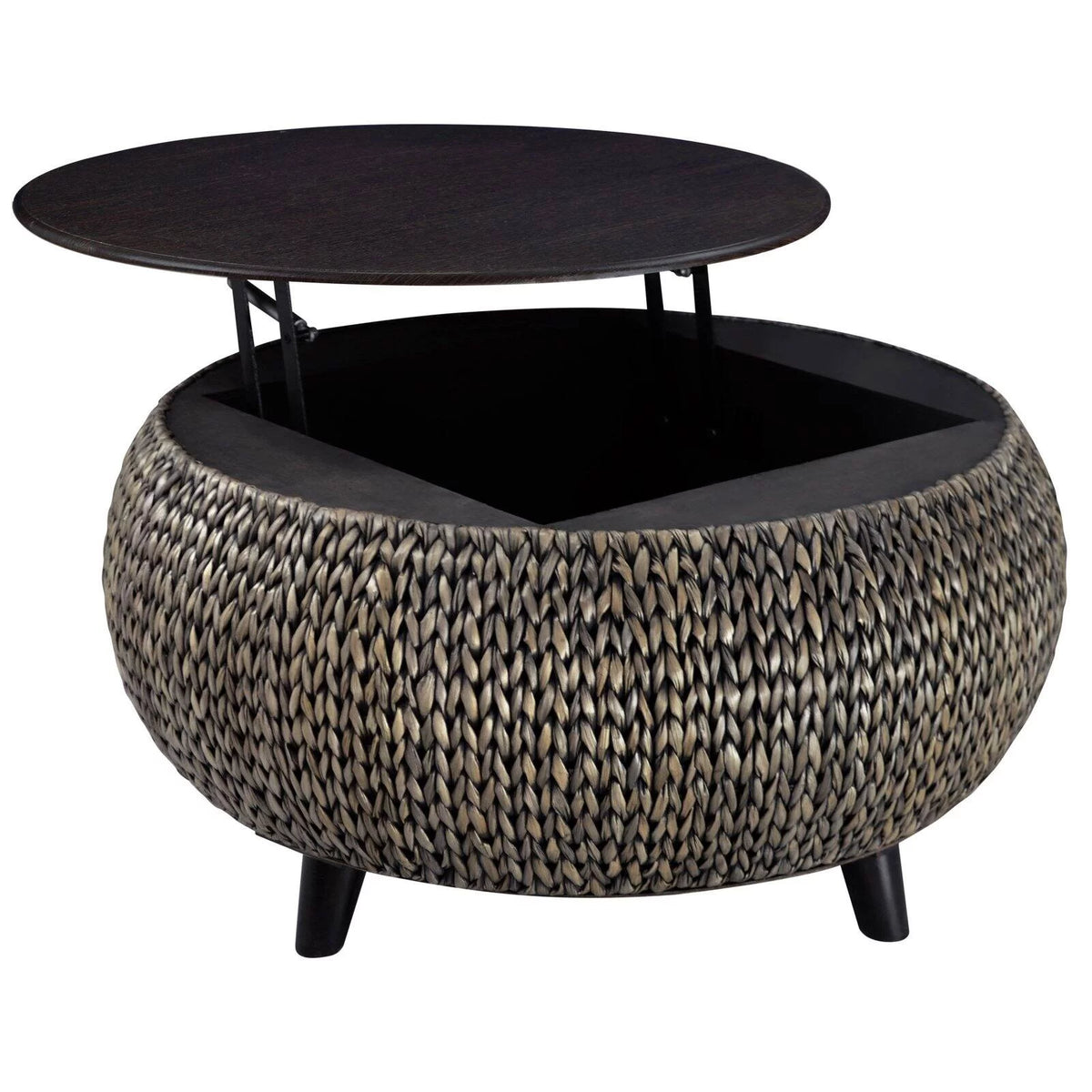 Round Wood Coffee Table in Gold R929305