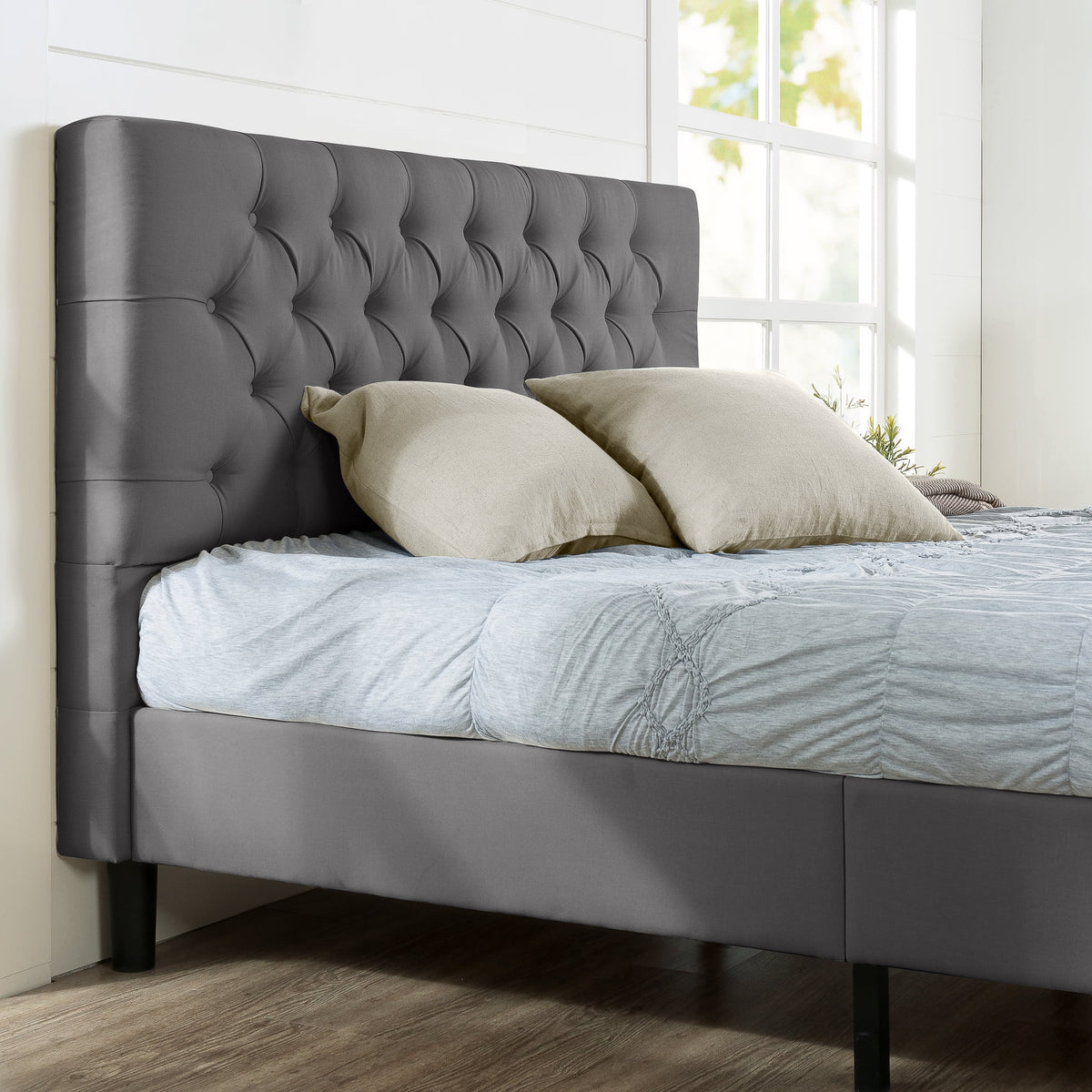 Queen Upholstered Platform Bed Frame Y904