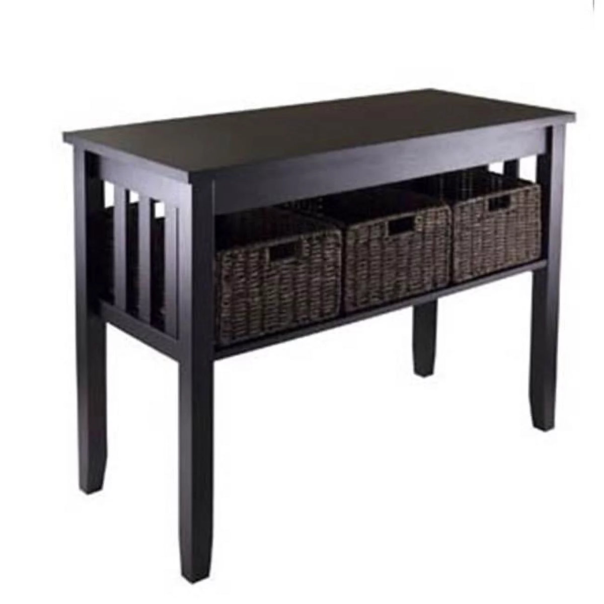 Console Hall Table with 3 Foldable Baskets M260