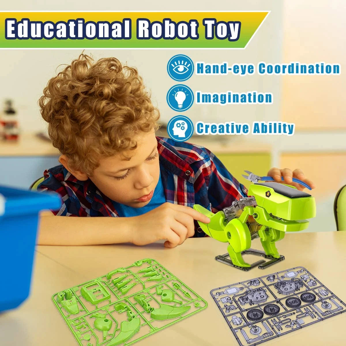 STEM Projects Solar Robot Kit 3-in-1 DIY Dinosaurs Robot Science Kits Toys U8173