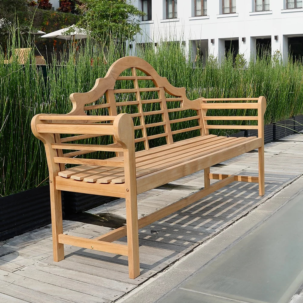 Brown Teak Outdoor Bench G6142