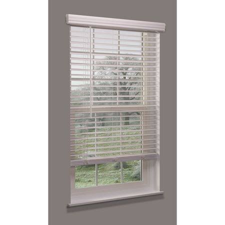Cordless Faux Wood Blind, White, 24x22w x 48 N460