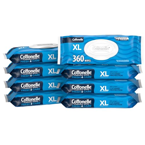 Flushable Wet Wipes, 8 Flip-Top Packs, 336 Total Wipes H75456