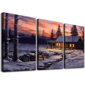 Blue Winter Rustic Canvas Wall Art 12''x16''X3 Panels V988314