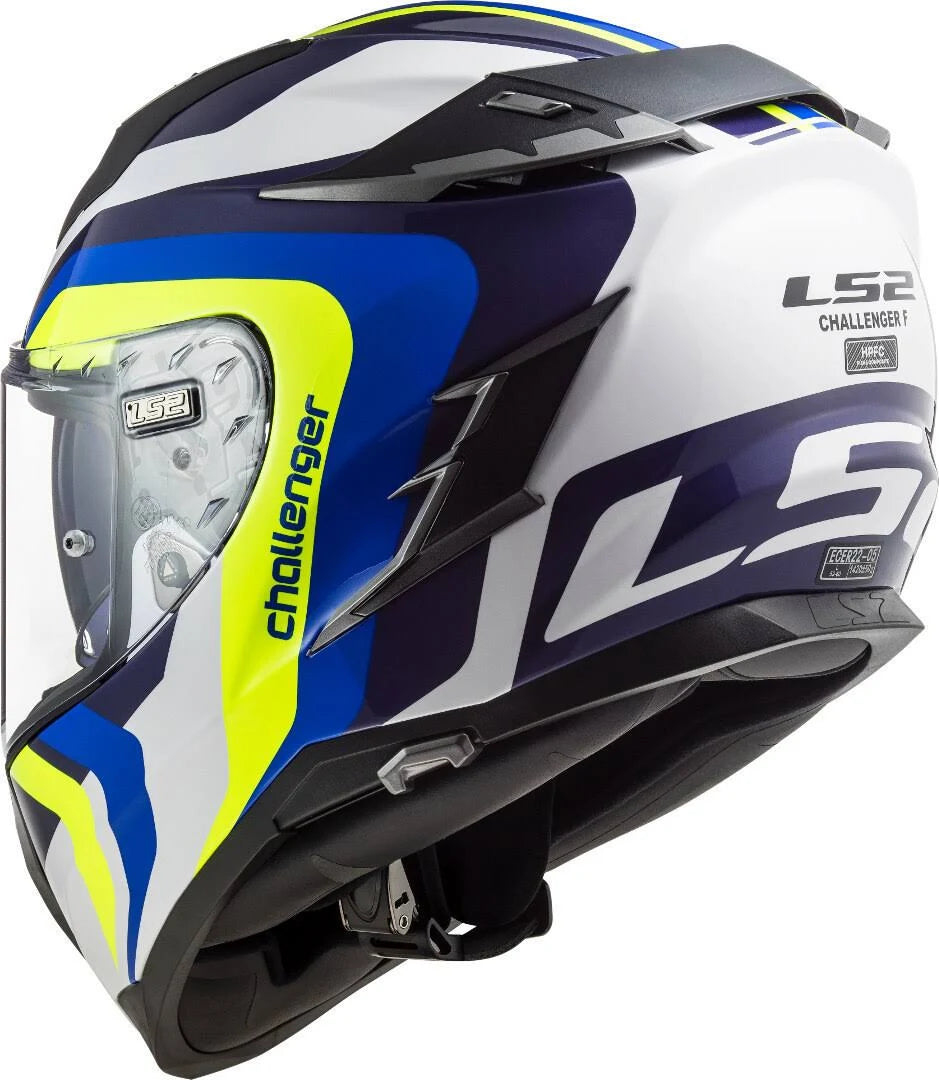 White-Blue-Yellow Helmet H181