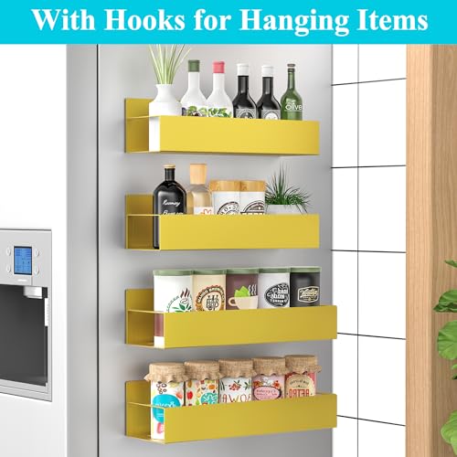 4 Pack Black Magnetic Spice Rack Organizer N9787