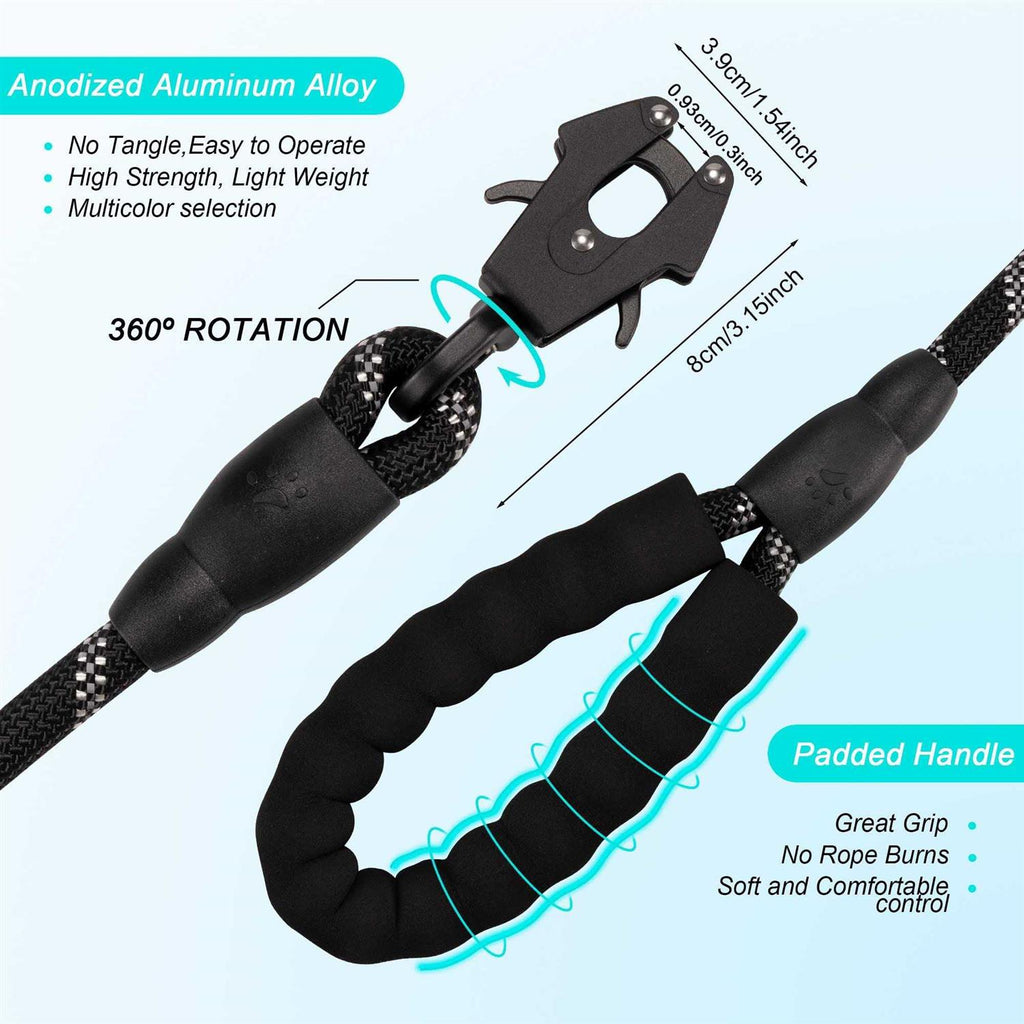 Heavy Duty Reflective Nylon Dog Leash with Aluminum Locking Clip J78088