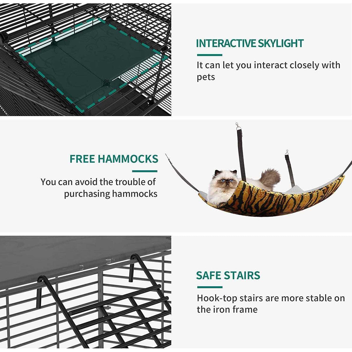 4-Tier Cat Cage Metal Wire Cat Playpen D173302