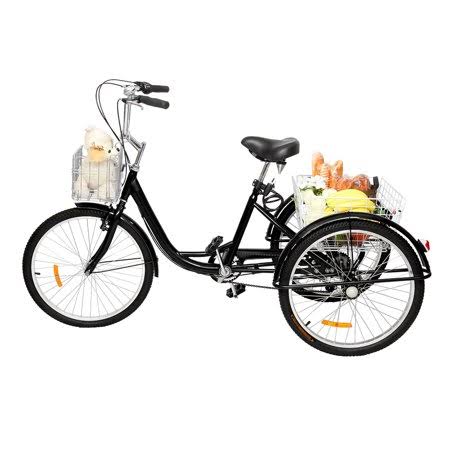 26-inch Black Three Wheel Cruiser Bike O191
