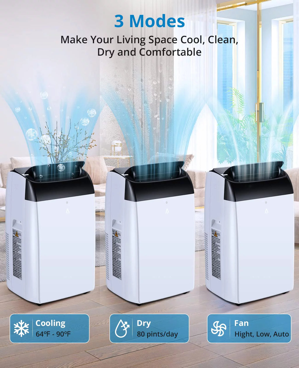 10000 BTU Portable Air Conditioner 3-in-1 with Remote Control J130481