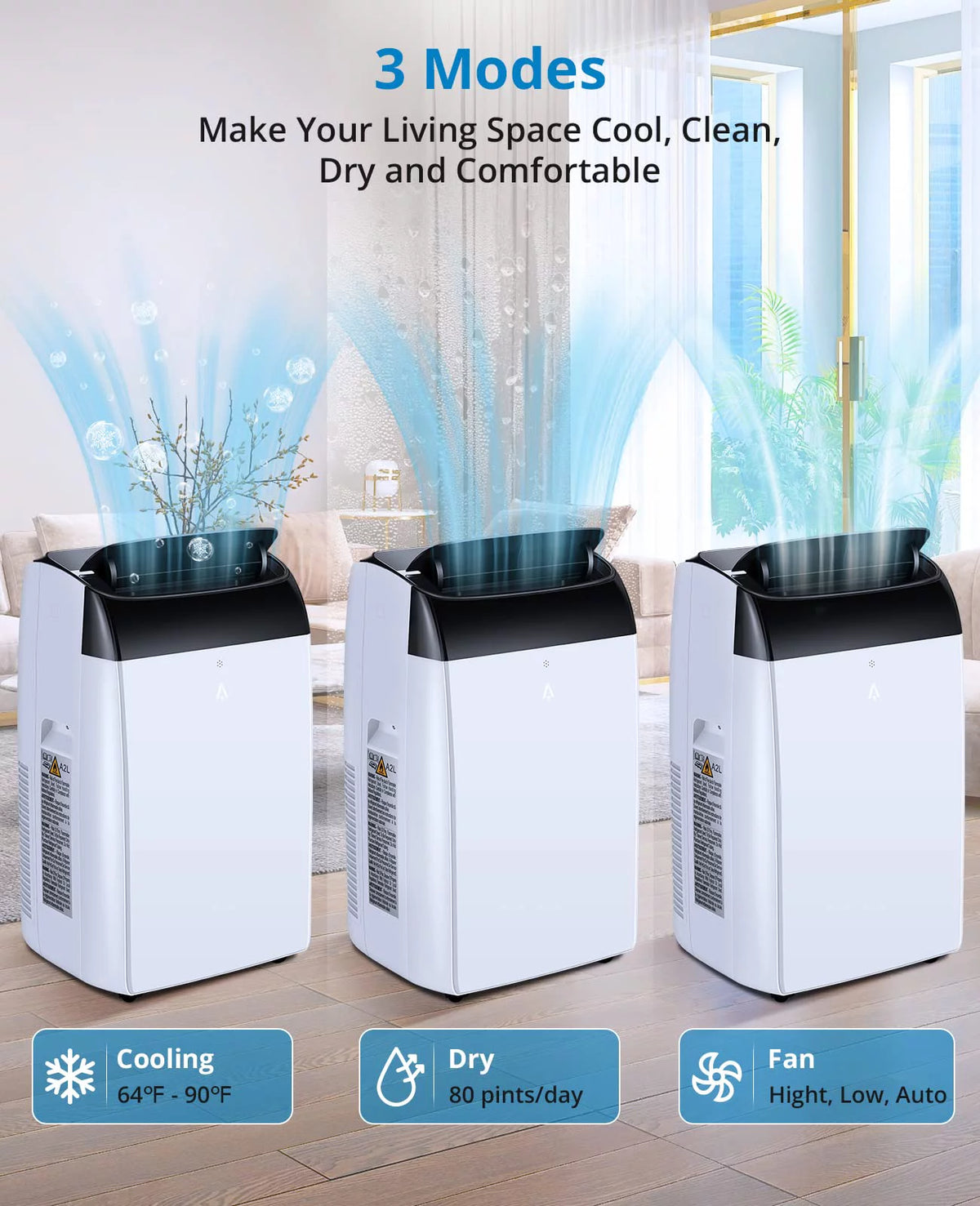 10000 BTU Portable Air Conditioner 3-in-1 with Remote Control J130481