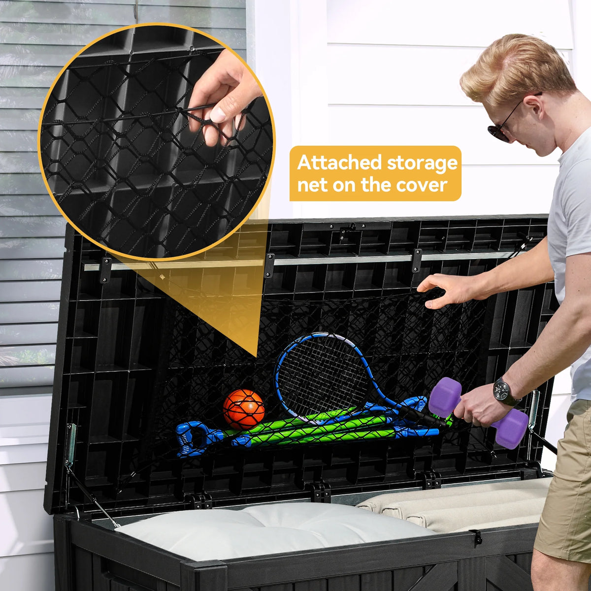 120 Gallon Black Resin Deck Box E251182