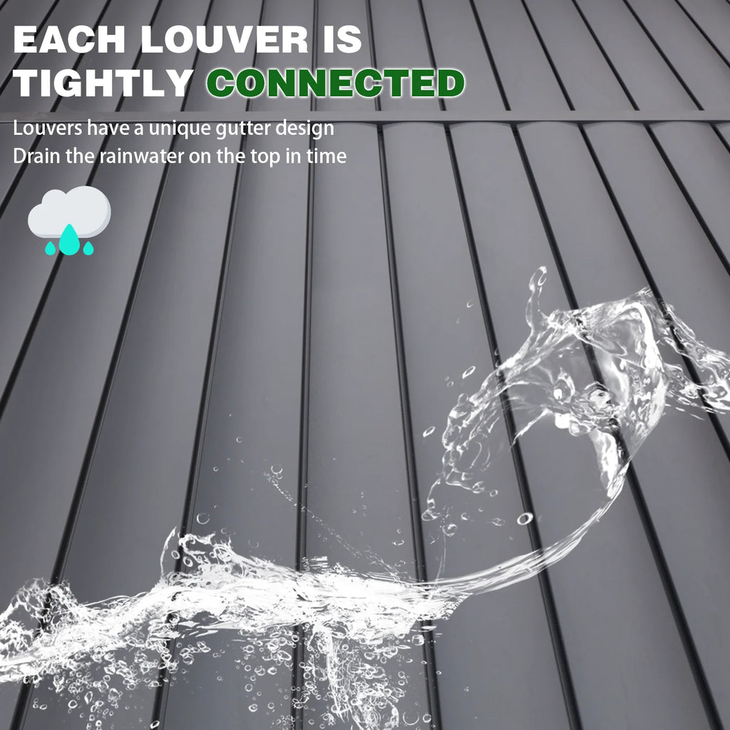 12'x20' Outdoor Louvered Pergola with Adjustable Aluminum Roof Q82074