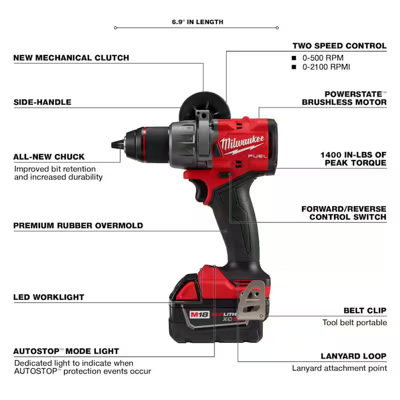 18-Volt Lithium-Ion Brushless Cordless Hammer Drill and Impact Driver Combo Kit M886