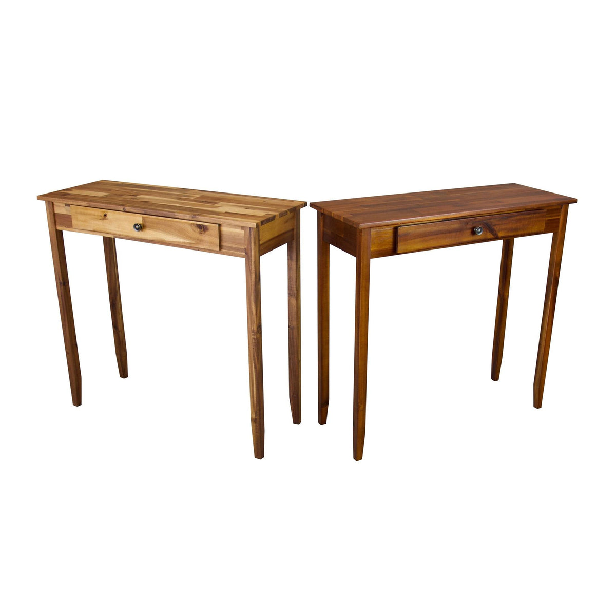 Black Solid Acacia 1-Drawer Console Table P18494