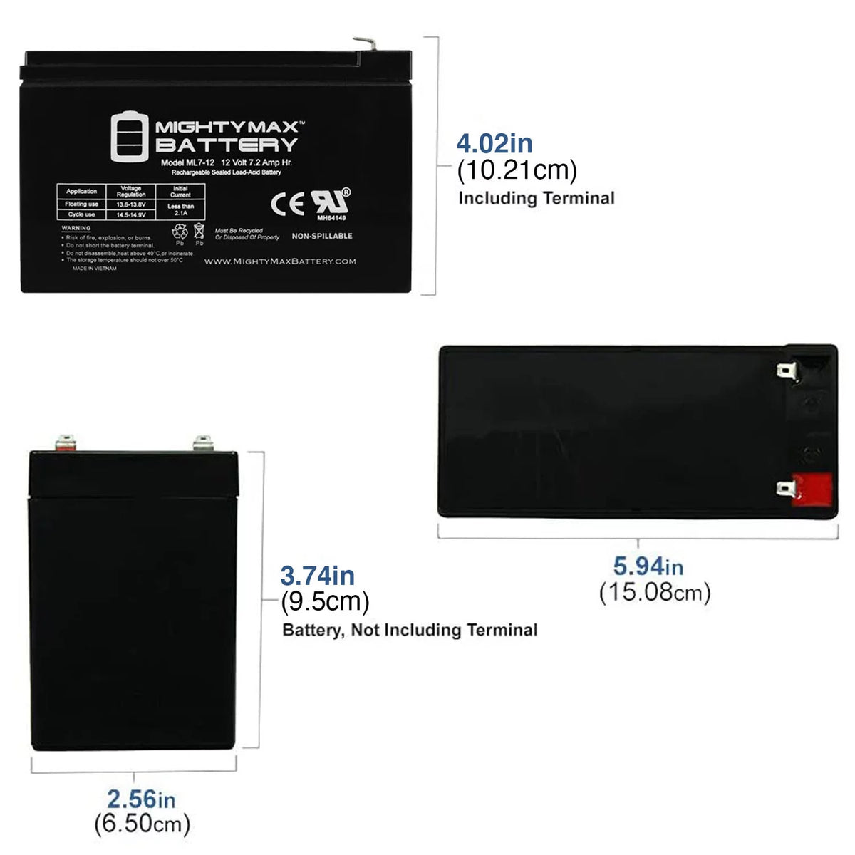 12V 7Ah SLA Battery 2 Pack V977801