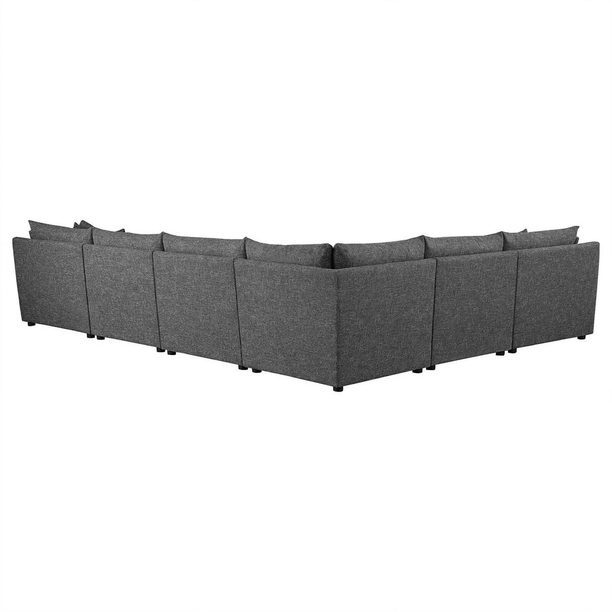 Barely Black Upholstered Fabric 6-Piece Modular Sectional I22067