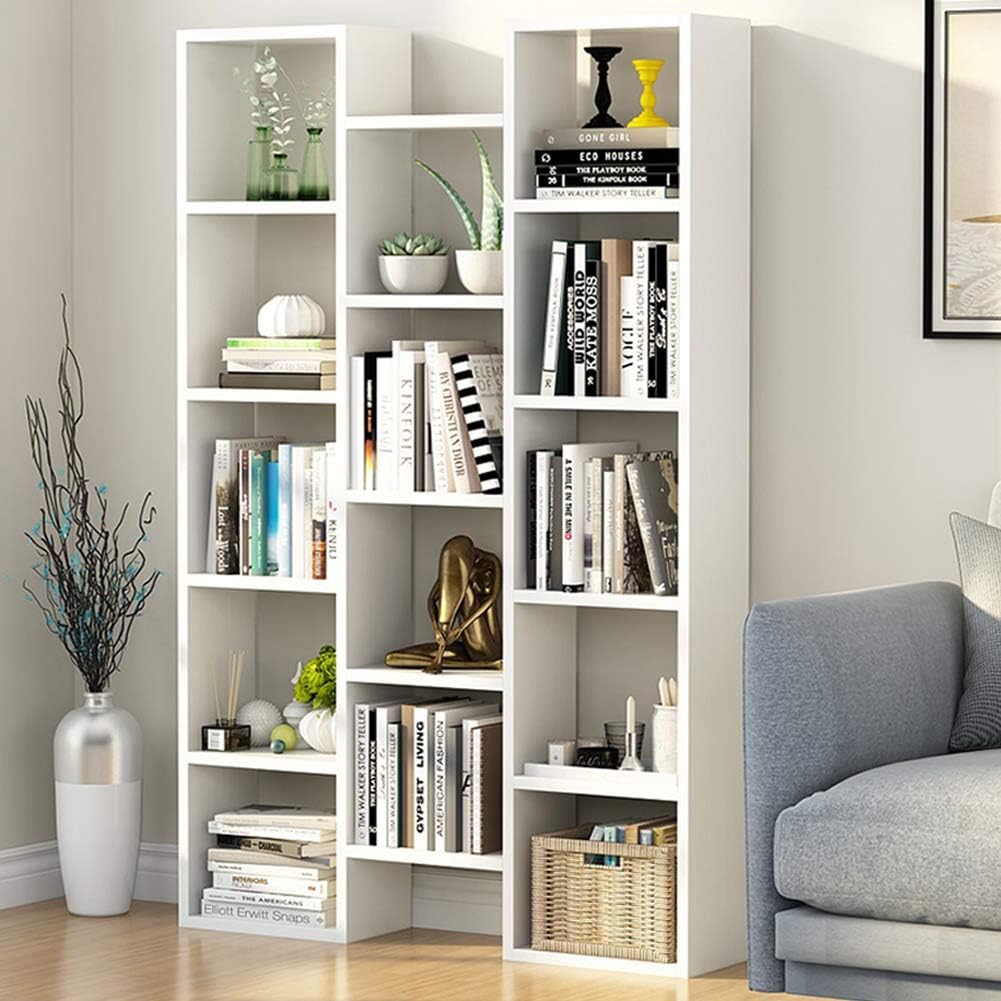 Modern 5-Shelf Bookcase with 14-Cube Display O57493