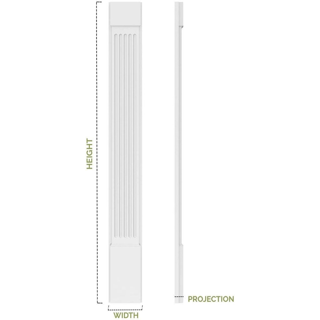 10x108 Raised Panel PVC Pilaster with Capital & Base (Pair) F4308