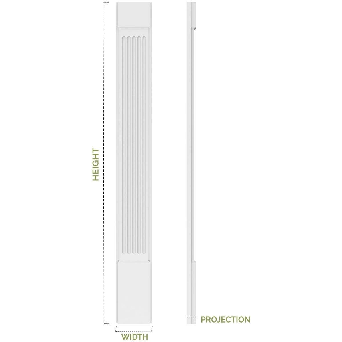 10x108 Raised Panel PVC Pilaster with Capital & Base (Pair) F4308