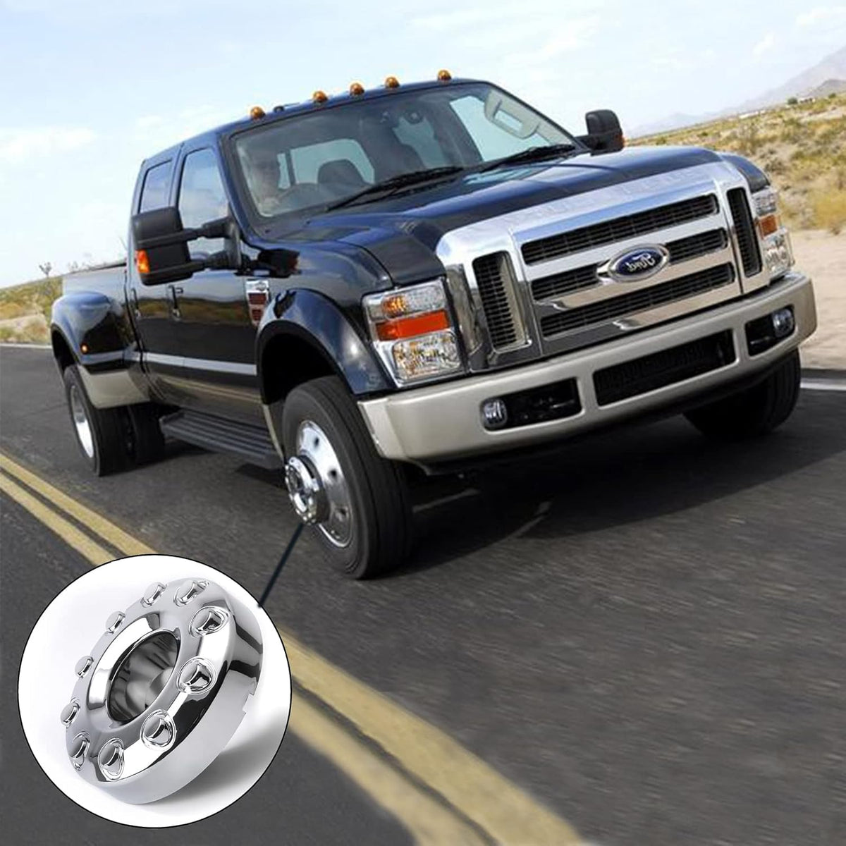 19.5 Inch 10-Lug Front Wheel Hub Center Caps C601595