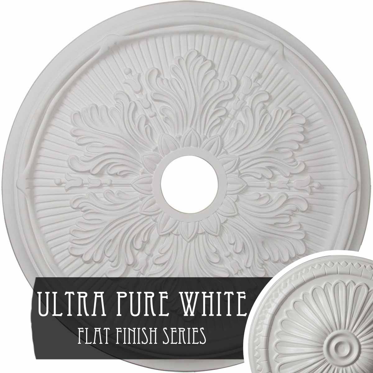 Hand-Painted Ultra Pure White Ceiling Medallion I9438