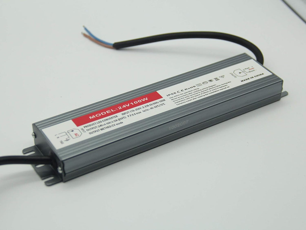 100W Waterproof IP68 LED Driver 110V-265V AC to 24V DC Power Supply Pack of 2 U10969