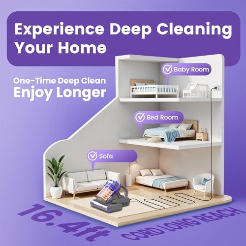 550W Handheld Mattress Vacuum Cleaner with 16Kpa Suction V7374