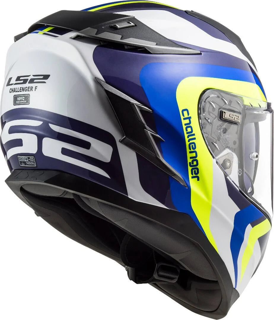 White-Blue-Yellow Helmet H181