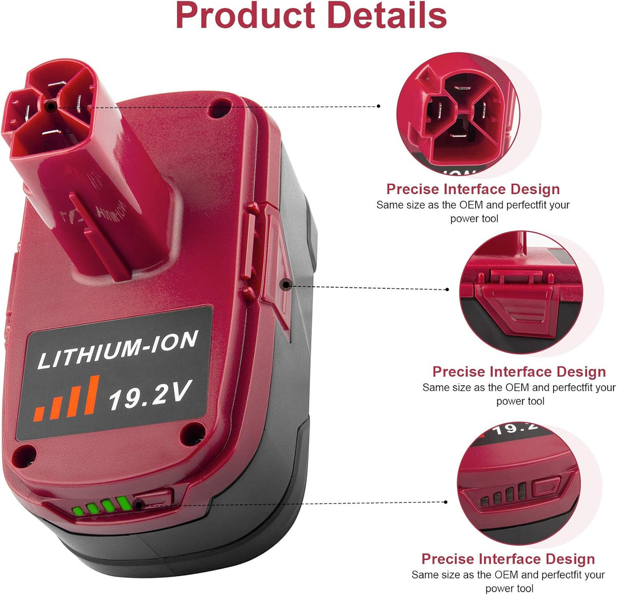 2Pack 19.2 Volt Lithium Ion Battery Replacement for Craftsman DieHard C3 Cordless Power Tool J490222
