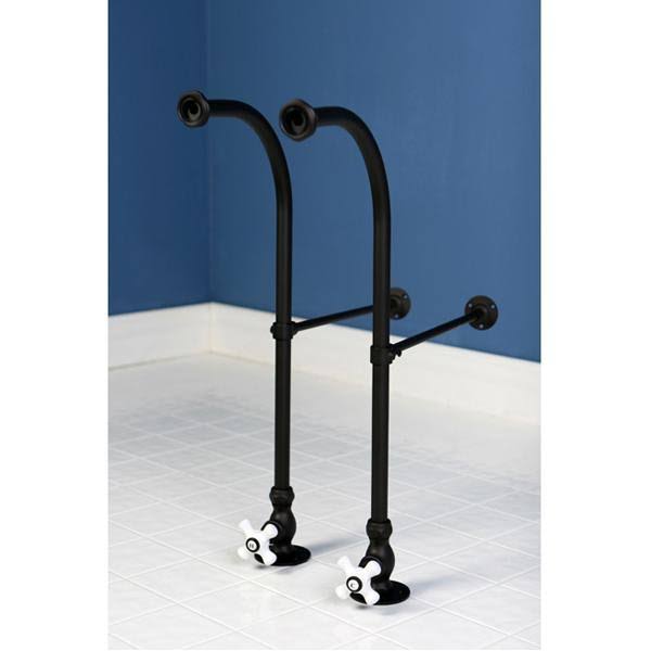 Vintage Polished Chrome Freestanding Water Supplies with Stop H48342