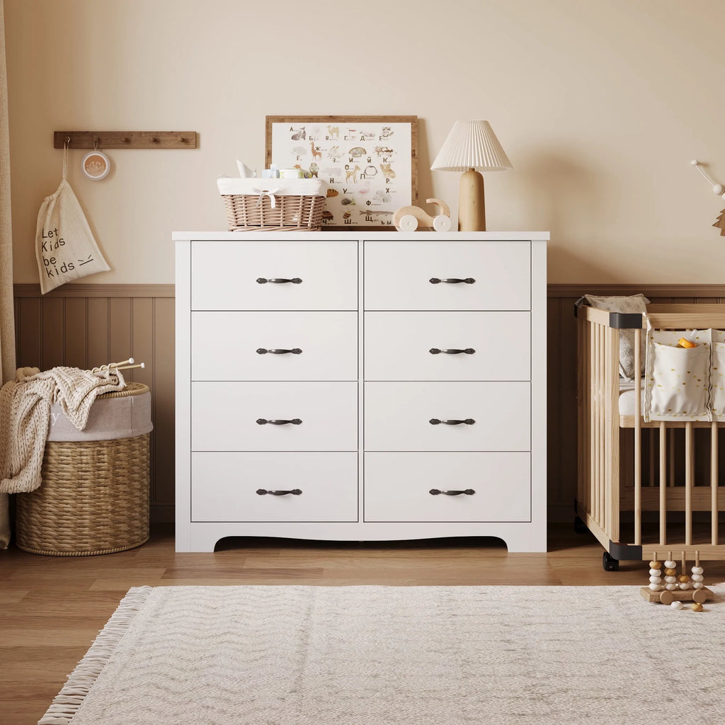 Black 6 Drawer Double Dresser D606