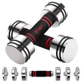 Adjustable Dumbbells Pair Steel Weight Set with Foam Handle A8855