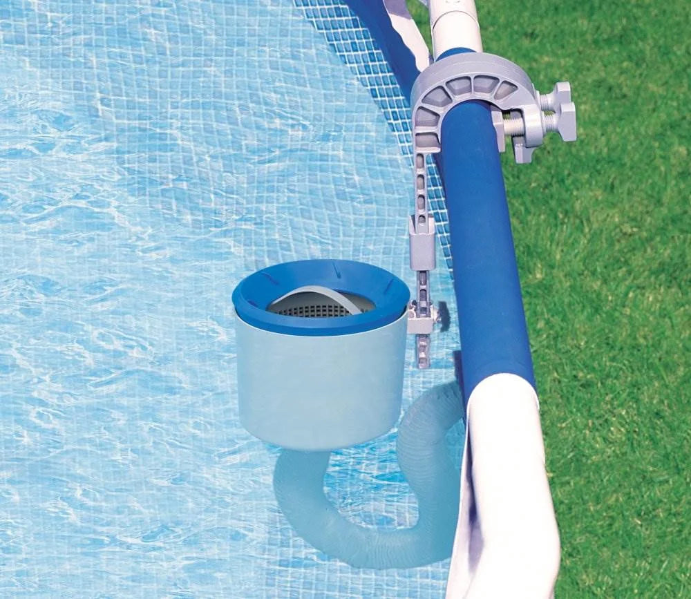 Pool Blaster Battery Powered Leaf Vacuum and Intex Wall Mount Automatic Skimmer Y849732