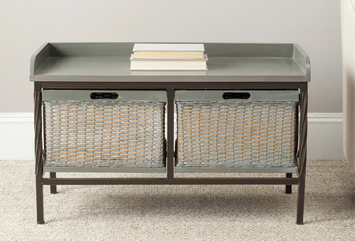 2 Drawer Wooden Storage Bench L364