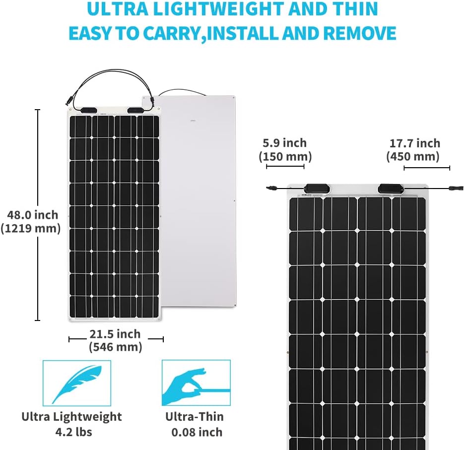 100 Watt 12 Volt Monocrystalline Flexible Solar Panel J9088