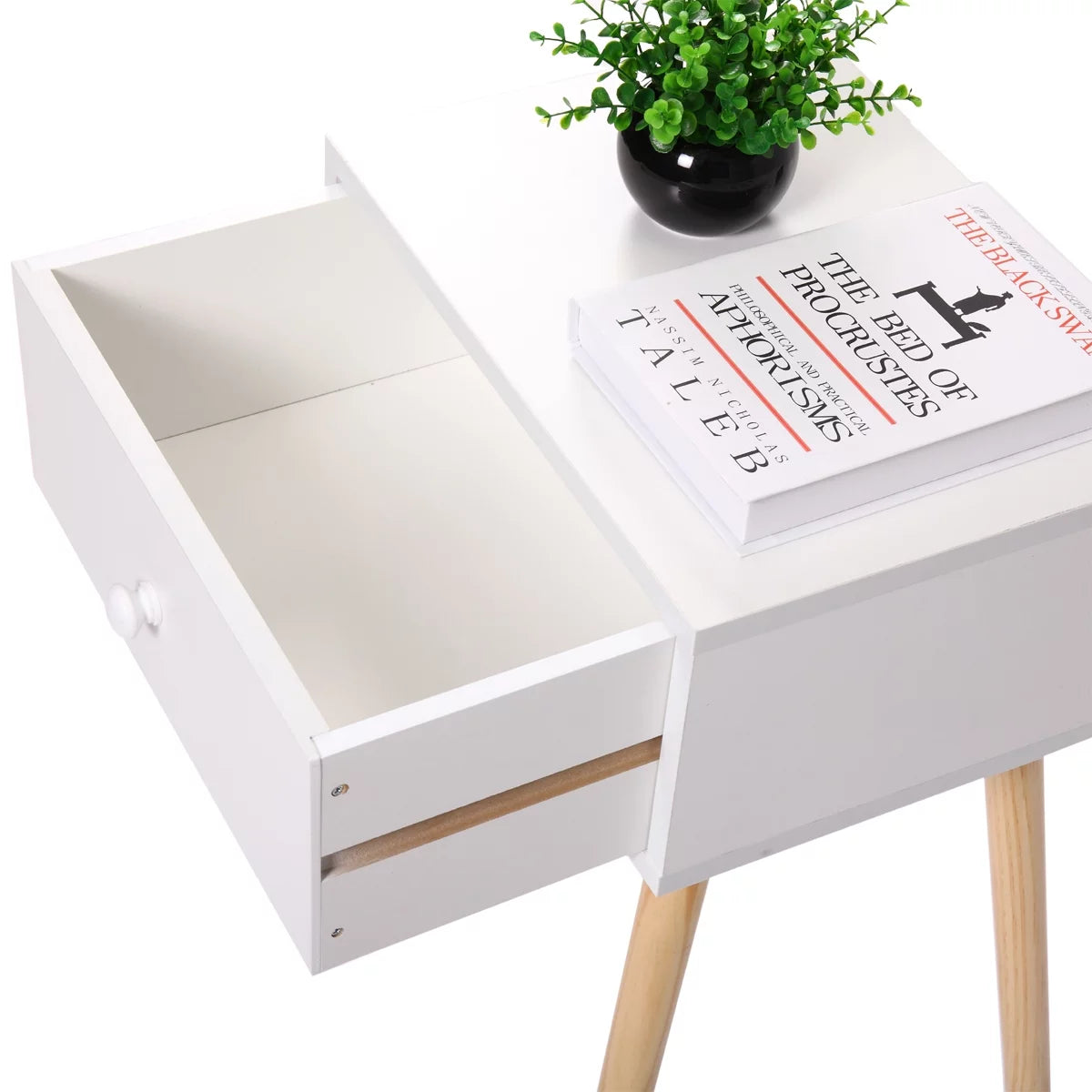 Set of 2 Wood Nightstand with Storage Drawer N10923