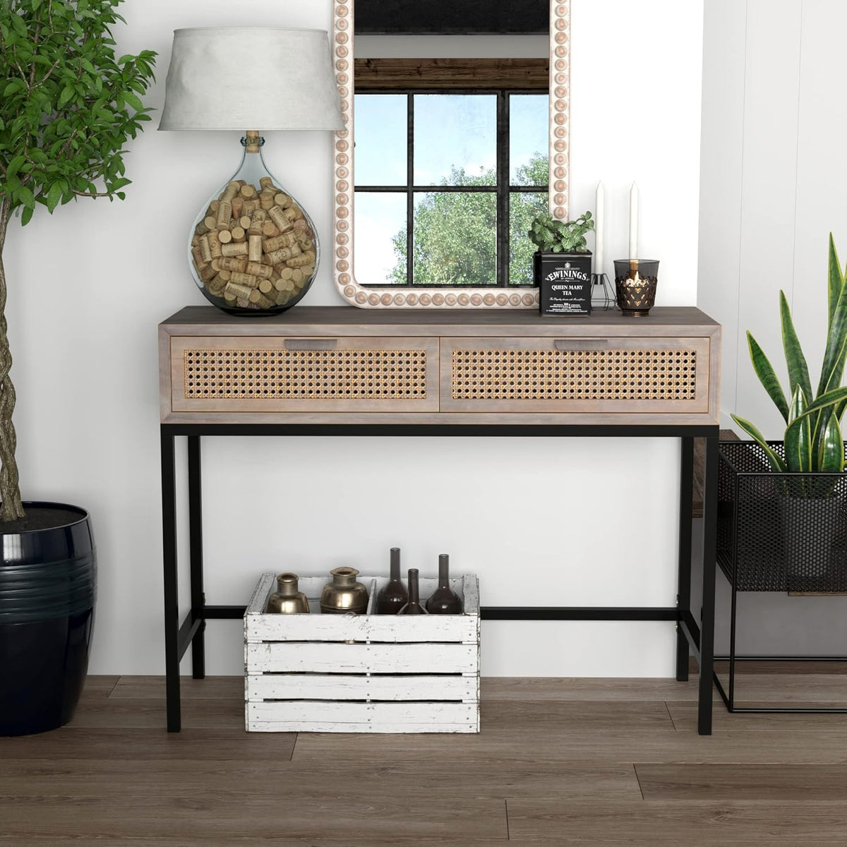 Rustic Console Table with 2 Drawers F642402
