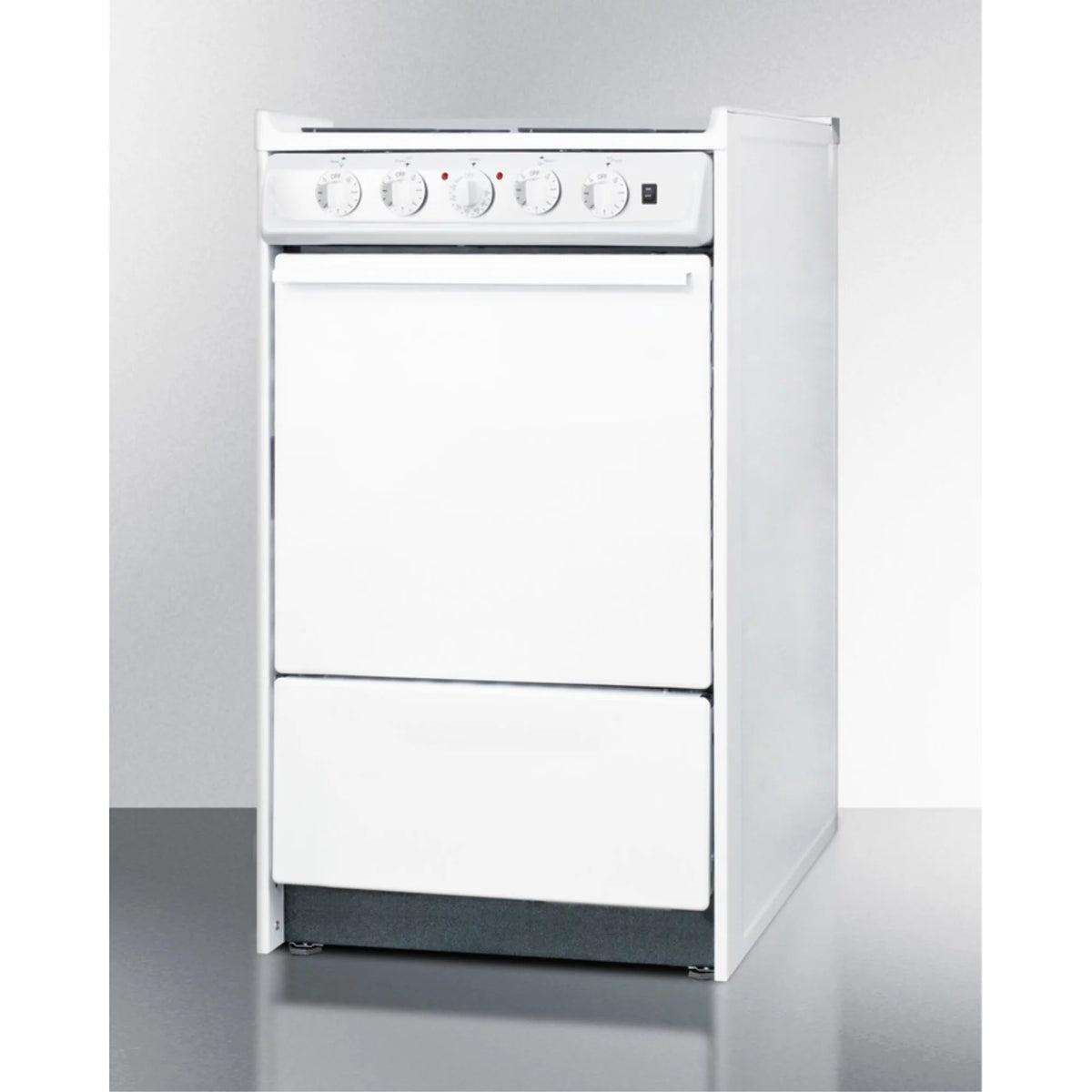 20 in. Wide Slide-in Style Coil Top Electric Range In White with Storage Compartment L62015