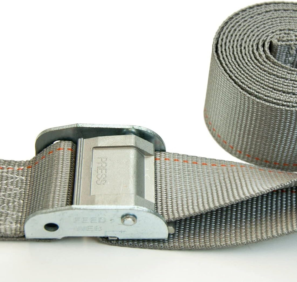 Logistic Strap for E Track, Cam Buckle - 16 Foot, 6 Pack - Gray A11524