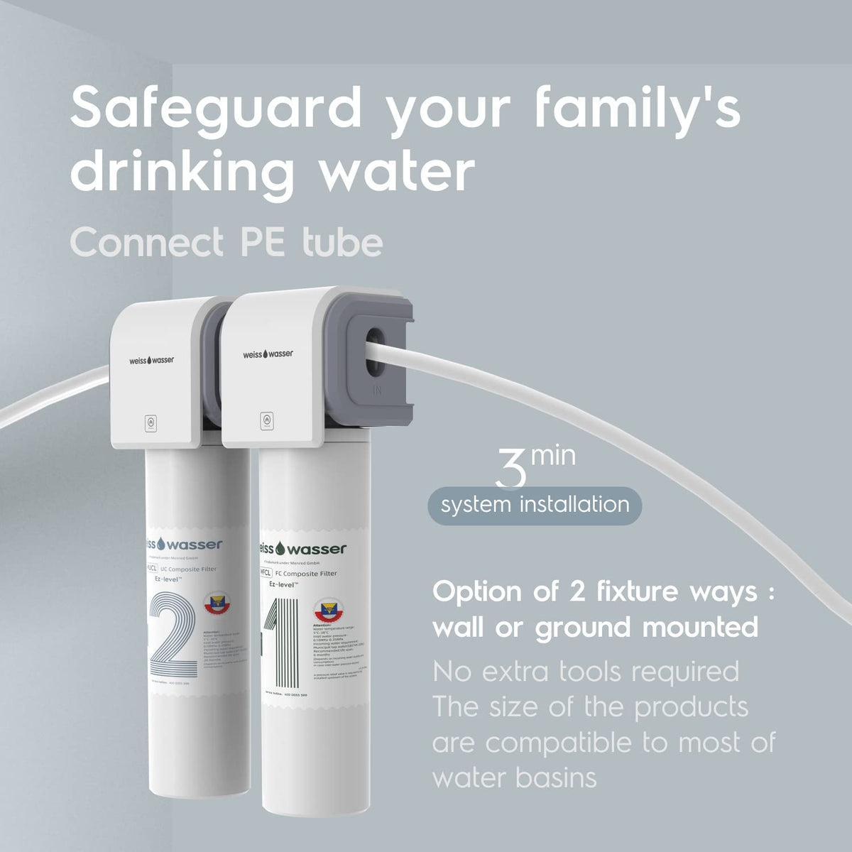 0.01μm 4-Stage Under Sink Water Filter with Dedicated Faucet X685
