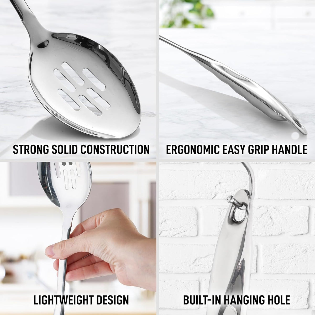 15" Stainless Steel Slotted Spoon U6580