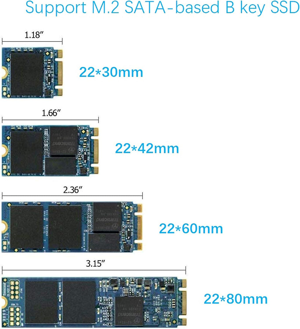 M.2 to 2.5 inch SATA Enclosure Adapter Pack of 2 E734628