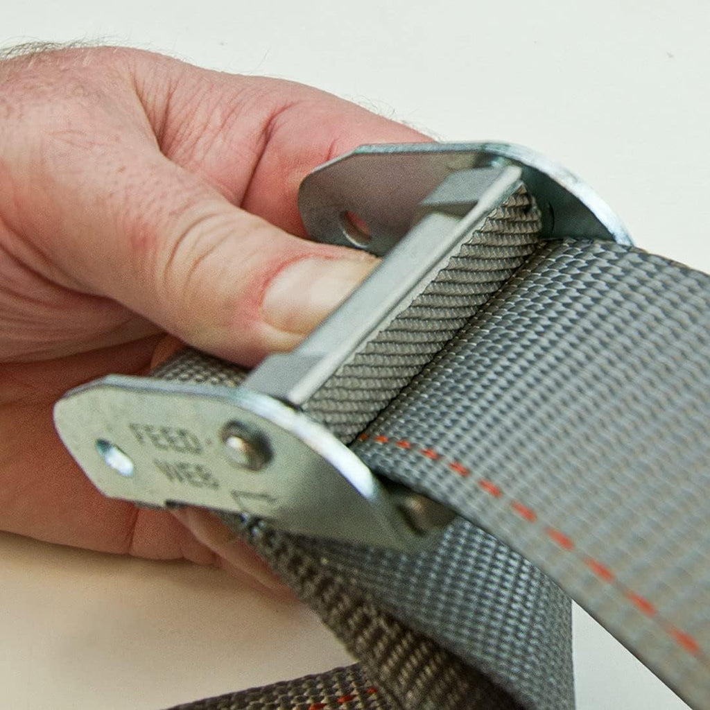 Logistic Strap for E Track, Cam Buckle - 16 Foot, 6 Pack - Gray A11524