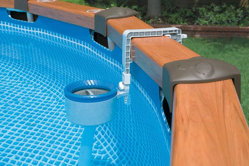 Pool Blaster Battery Powered Leaf Vacuum and Intex Wall Mount Automatic Skimmer Y849732
